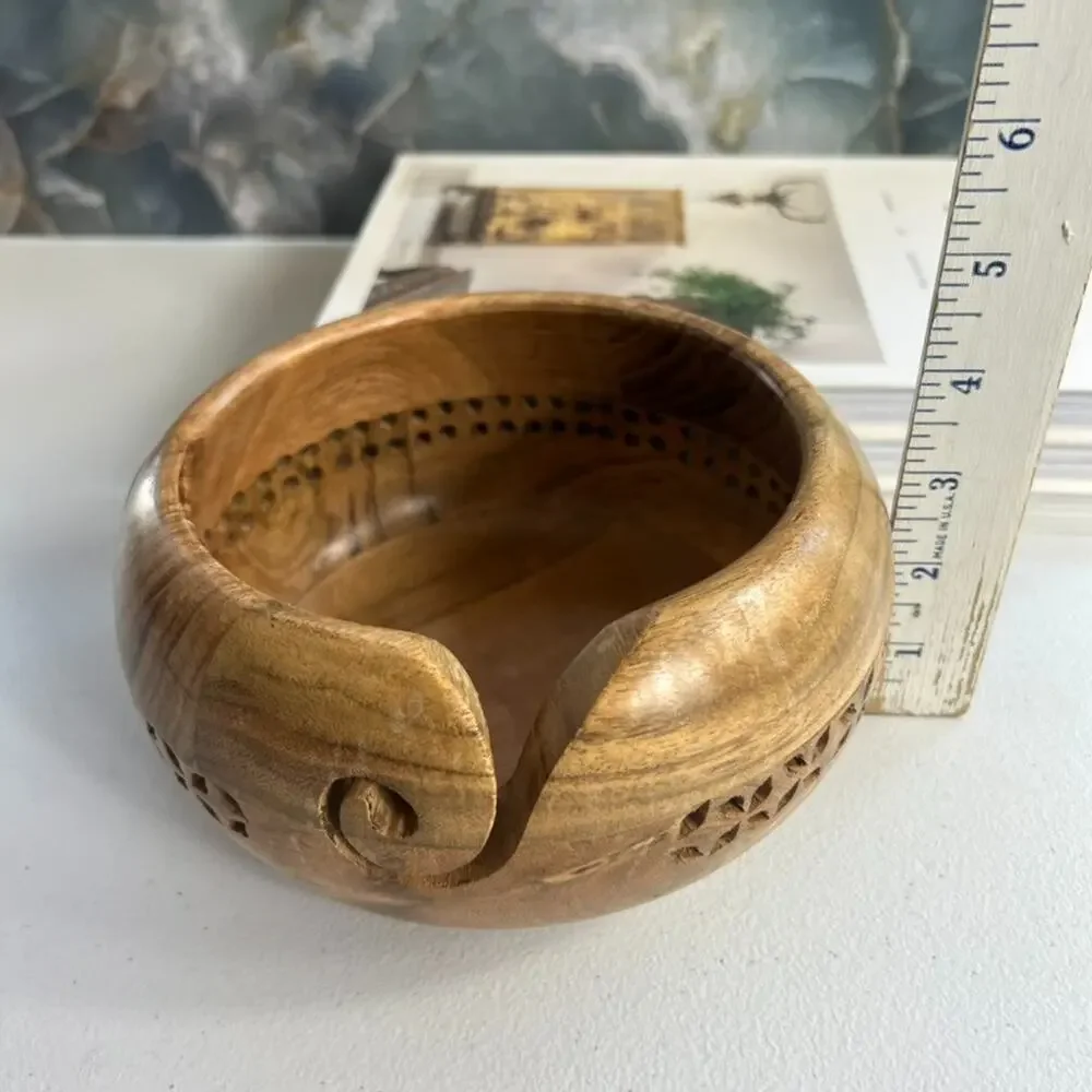 Handcrafted Wooden Yarn Bowl 6